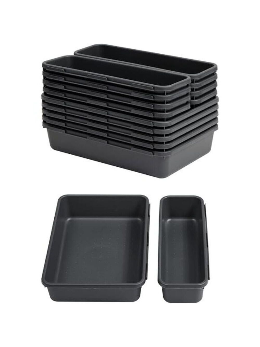 Drawer Organizer Tray 13 PCS Office Desk Kitchen Bathroom Storage Bins Plastic S